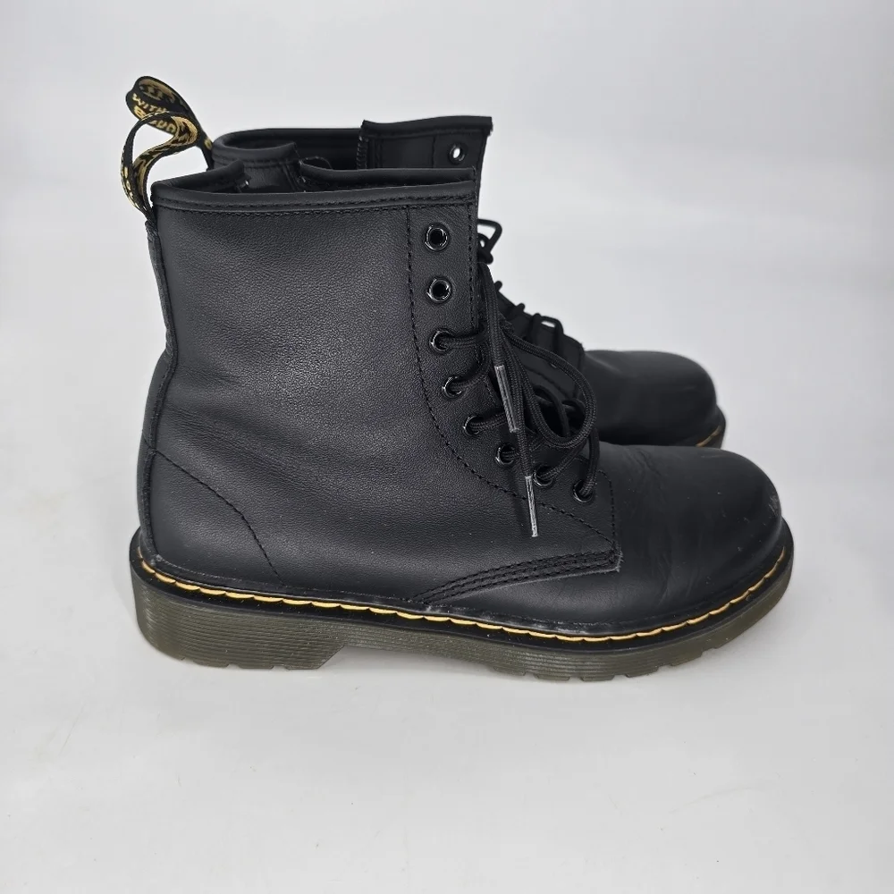 Dr martins Junior 1460 Softy T Leather Lace Up Boots black size boys 4 girls 5